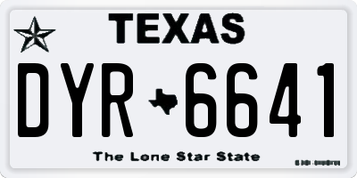 TX license plate DYR6641