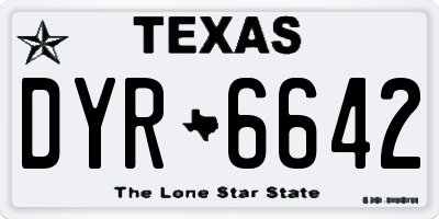 TX license plate DYR6642