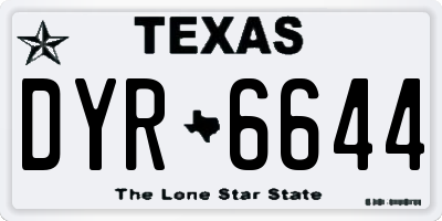 TX license plate DYR6644
