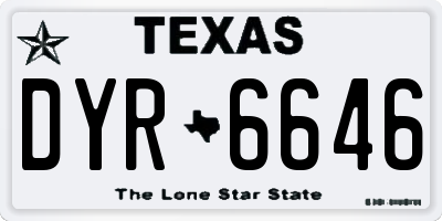 TX license plate DYR6646