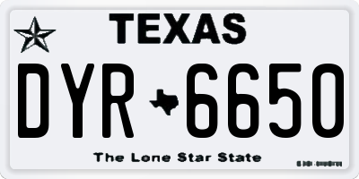 TX license plate DYR6650