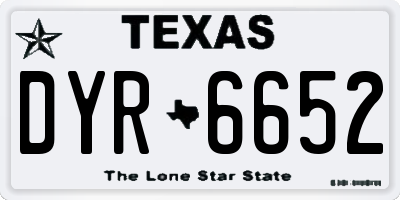 TX license plate DYR6652