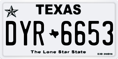 TX license plate DYR6653