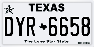TX license plate DYR6658