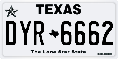 TX license plate DYR6662