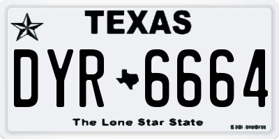 TX license plate DYR6664