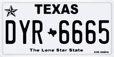 TX license plate DYR6665