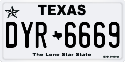 TX license plate DYR6669