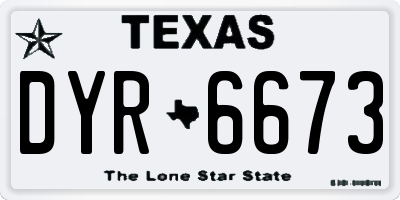 TX license plate DYR6673