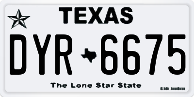 TX license plate DYR6675