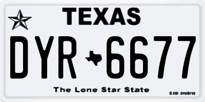 TX license plate DYR6677