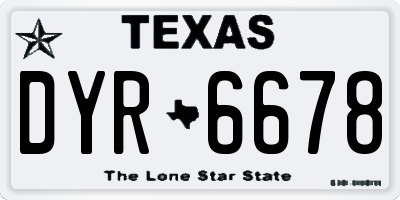 TX license plate DYR6678