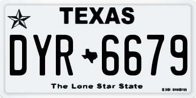 TX license plate DYR6679