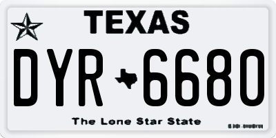 TX license plate DYR6680