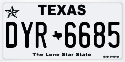 TX license plate DYR6685