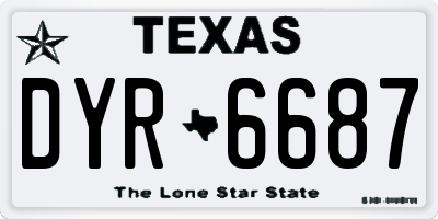 TX license plate DYR6687