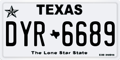 TX license plate DYR6689