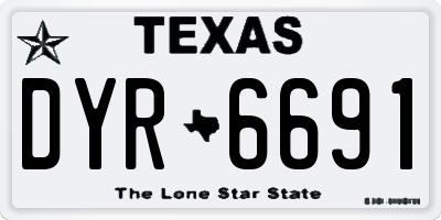 TX license plate DYR6691