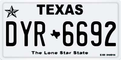 TX license plate DYR6692