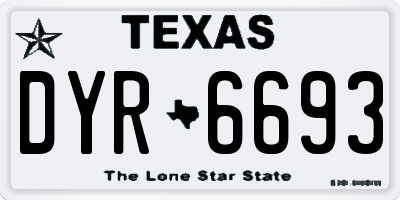 TX license plate DYR6693