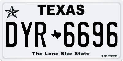 TX license plate DYR6696