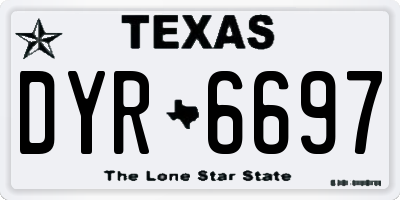 TX license plate DYR6697