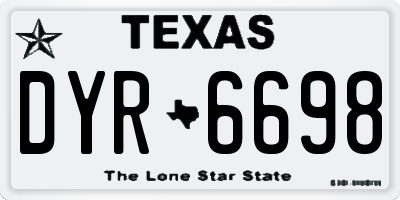 TX license plate DYR6698