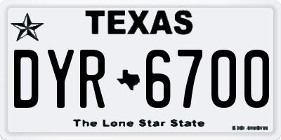 TX license plate DYR6700