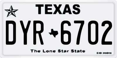 TX license plate DYR6702