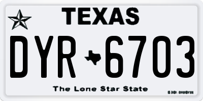 TX license plate DYR6703