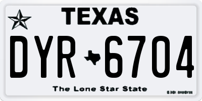 TX license plate DYR6704