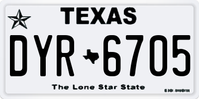 TX license plate DYR6705