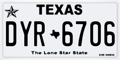 TX license plate DYR6706