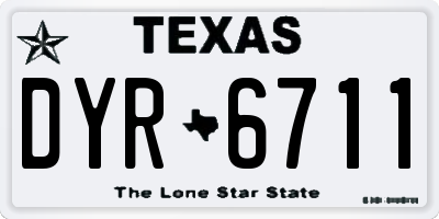 TX license plate DYR6711