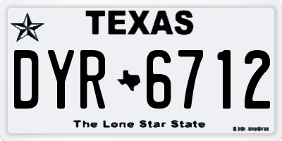 TX license plate DYR6712