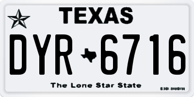 TX license plate DYR6716