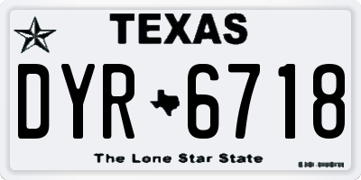 TX license plate DYR6718