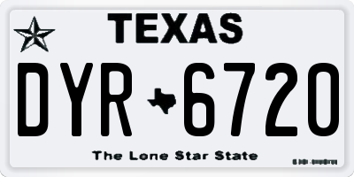 TX license plate DYR6720