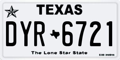 TX license plate DYR6721