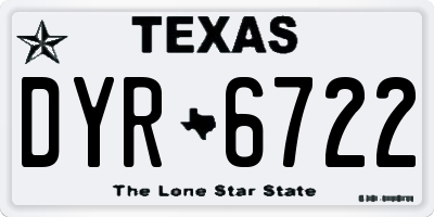 TX license plate DYR6722