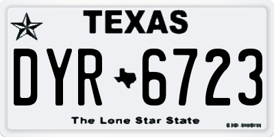 TX license plate DYR6723