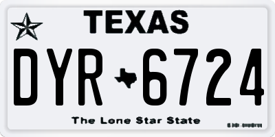 TX license plate DYR6724