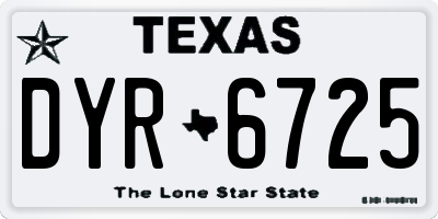 TX license plate DYR6725