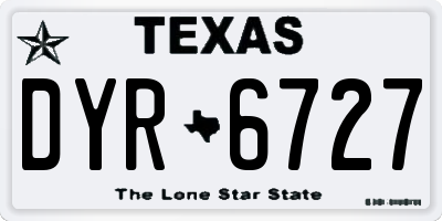 TX license plate DYR6727