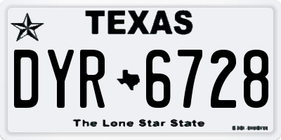 TX license plate DYR6728