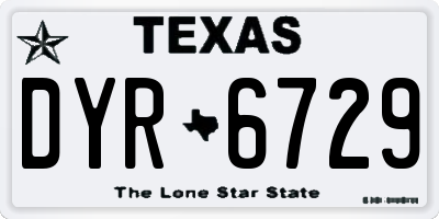 TX license plate DYR6729