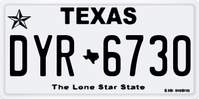 TX license plate DYR6730