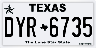 TX license plate DYR6735
