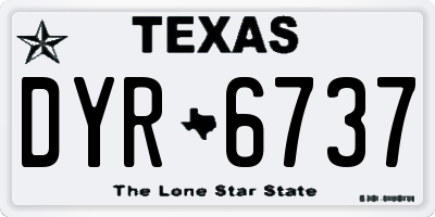TX license plate DYR6737