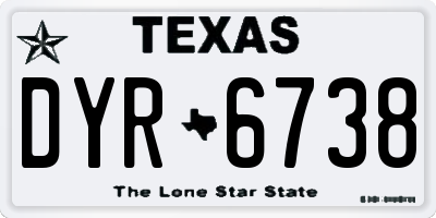 TX license plate DYR6738